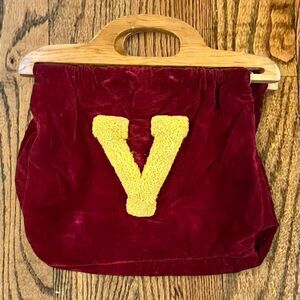 Vintage 40’s Handmade Nurses Sewing Bag with Wooden Handles